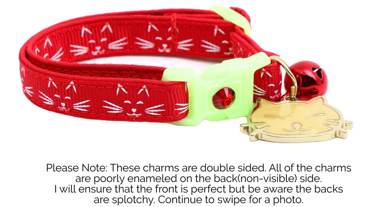Glowing Cat Faces Breakaway Cat Collar - The Max & Rex Collection