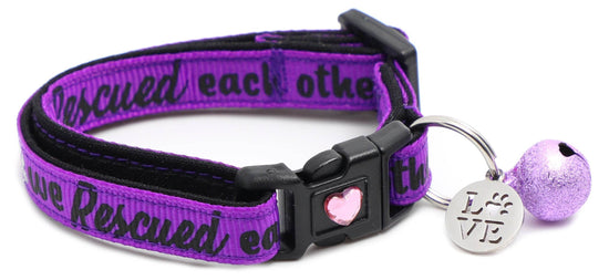 We Rescued Each Other Cat Collar – Adjustable Breakaway Safety Collar - The Max & Rex Collection