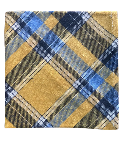 Personalized 100% Cotton Plaid Pet Bandana – Custom Name with Heart & Paw