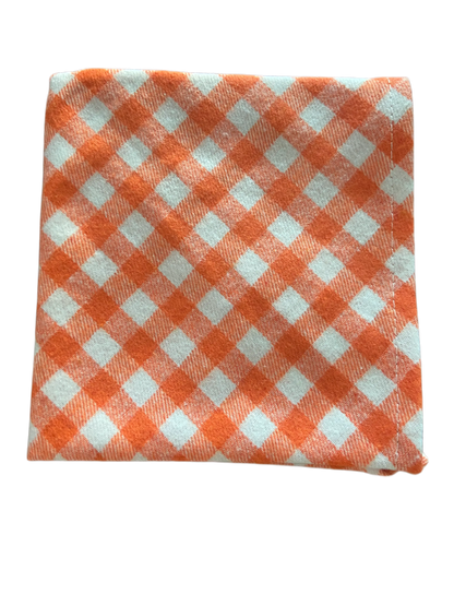Personalized 100% Cotton Plaid Pet Bandana – Custom Name with Heart & Paw