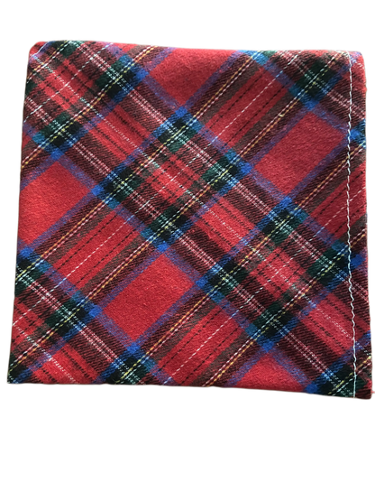 Personalized 100% Cotton Plaid Pet Bandana – Custom Name with Heart & Paw