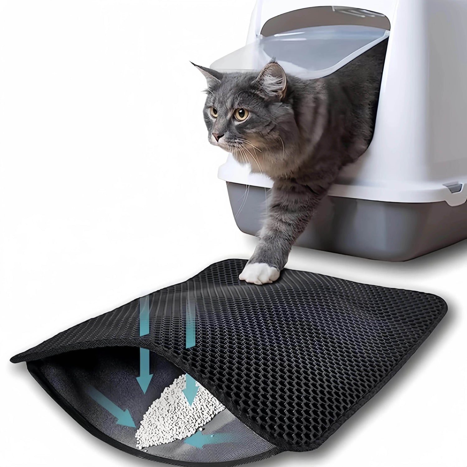 Large Double-Layer Waterproof Cat Litter Mat – Non-Slip & Washable - The Max & Rex Collection