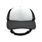 Two-tone cap with white top and gray body on a white background