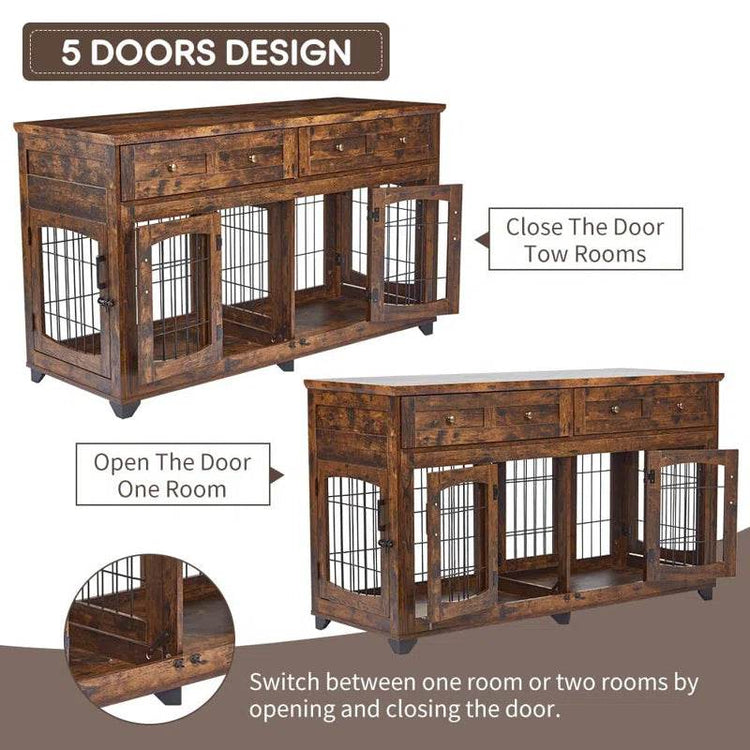 Dog Crate Furniture with Openable Partition - The Max & Rex Collection