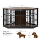 Dog crate with dimensions labeled on a white background