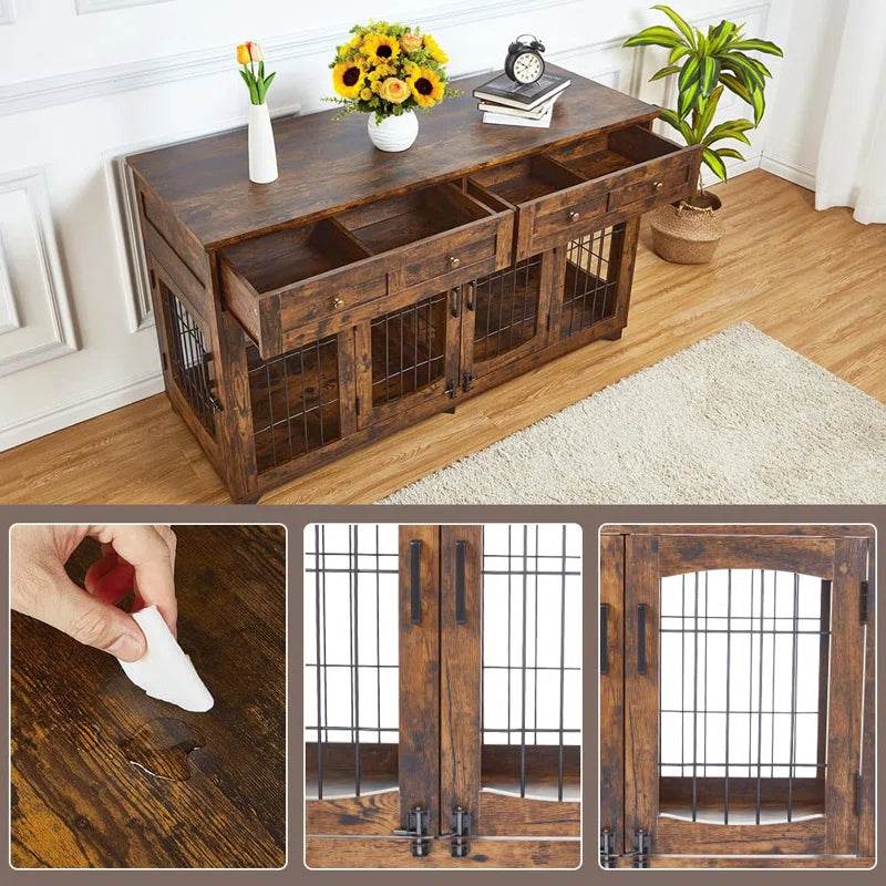 Dog Crate Furniture with Openable Partition - The Max & Rex Collection