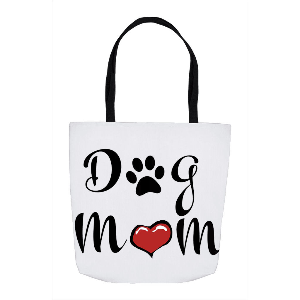 Dog Mom White Tote Bag – Cute Paw & Heart Design | Reusable Pet Lover Tote - The Max & Rex Collection
