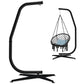 Metal Hanging Hammock C-Stand - Offset Base, Weather-Resistant, Black - The Max & Rex Collection