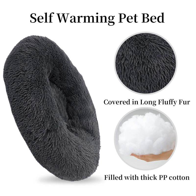Orthopedic Anti-Anxiety Donut Bed for Dogs & Cats – Soft, Washable, Cozy - The Max & Rex Collection
