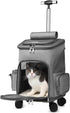 GJEASE Airline Approved Pet Carrier Backpack with Wheels(Large Space),Rolling Backpack with Durable Handle and Flexible Wheels,Breathable Durable Mesh Panels(Most Airplane Approved) - The Max & Rex Collection