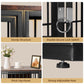 Collage of a furniture piece with features labeled: Sturdy Structure, Double Secure Lock Switch, Thick Top Panel, and Strong Adjustable Foot.