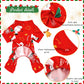 3 Pieces Christmas Dog Pajamas Dog Jumpsuit Santa Snowman Pet Clothes Christmas Pet Pajamas Holiday Costume Jumpsuit for Puppy Cat(Snowman Pattern,M (Fit 5.5-7.7Lbs))