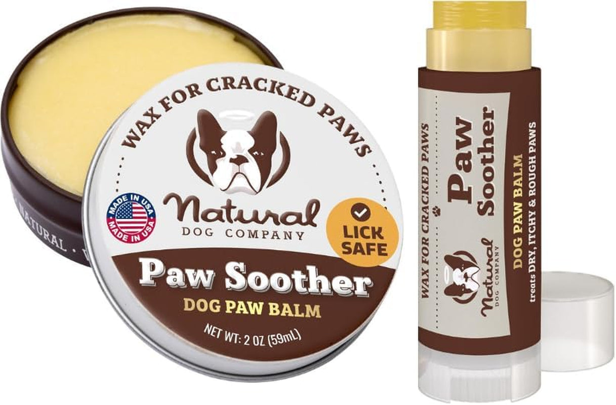 Natural Dog Company Pawtection Balm for Dogs, Dog Paw Protector, Moisturizing Dog Paw Balm for Dry, Cracked Pad, Protects Paw from Extreme Weather, Paw Lotion for Allergies & Itching (0.15 Oz Stick)