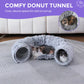 Cat Tunnel with Cat Bed for Indoor Cats, Multifunctional Cat Playground Toys Hideplace for Small Medium Large Cats