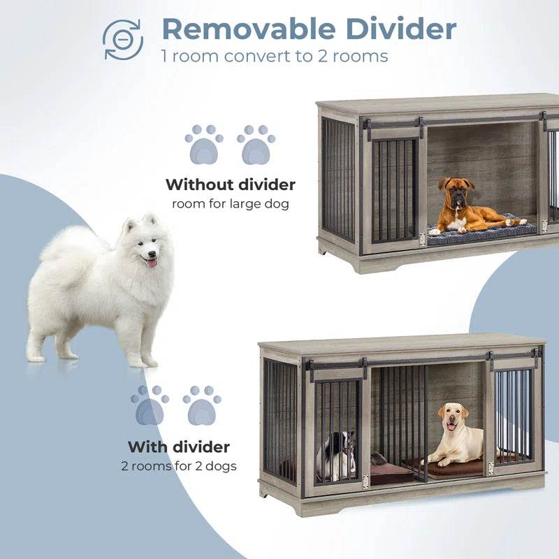 Furniture Style Pet Crate with 2 Sliding Doors - The Max & Rex Collection