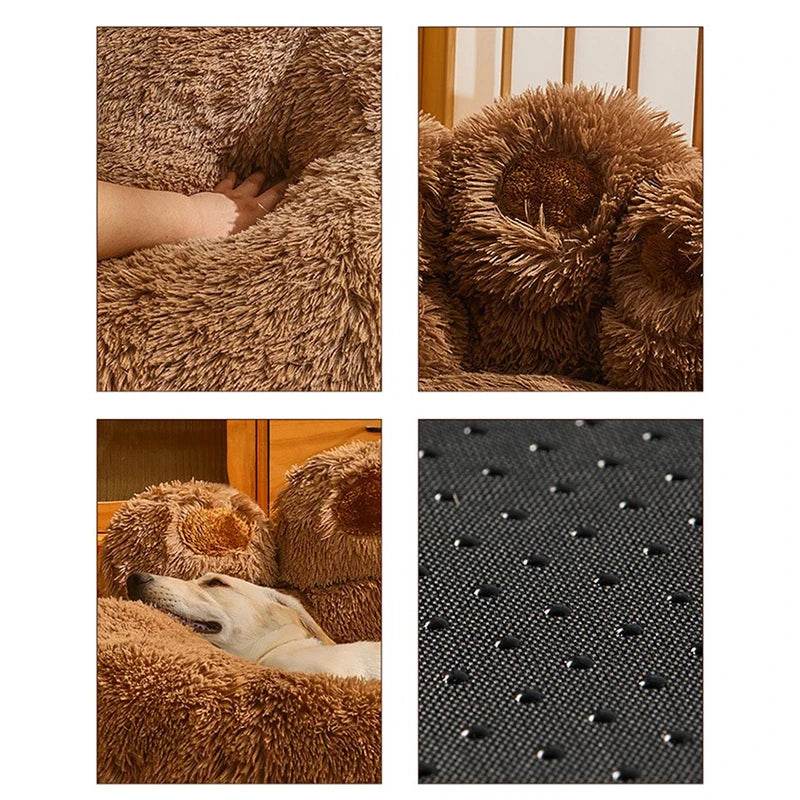 Big Paw Plush Pet Sofa Bed – Washable Dog & Cat Bed with Calming Raised Edges (Small to XL) - The Max & Rex Collection