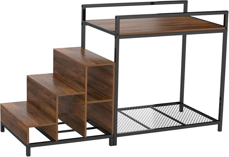 GDLF Bunk Beds Window Perch for Dogs Bedside Lounge Elevated Dog Bed Multi-Level Platform with Foam Upholstery, Non-Slip Pad and Storage - The Max & Rex Collection