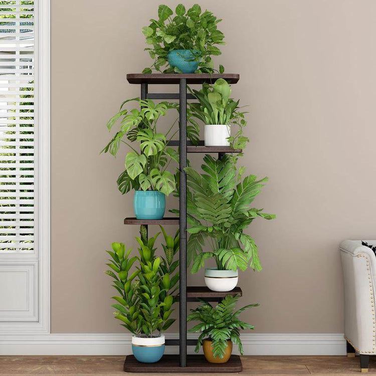 Plant Stand 5 Tier 6 Potted Indoor Plant Shelf Multiple Stands for Garden Corner Balcony Living Room 14.17 X 9 X 37 Inch - The Max & Rex Collection