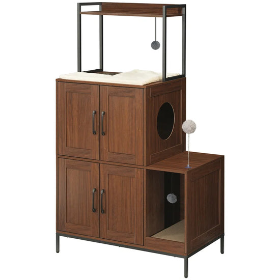 2 in 1 Hidden Cat Litter Box Enclosure Furniture