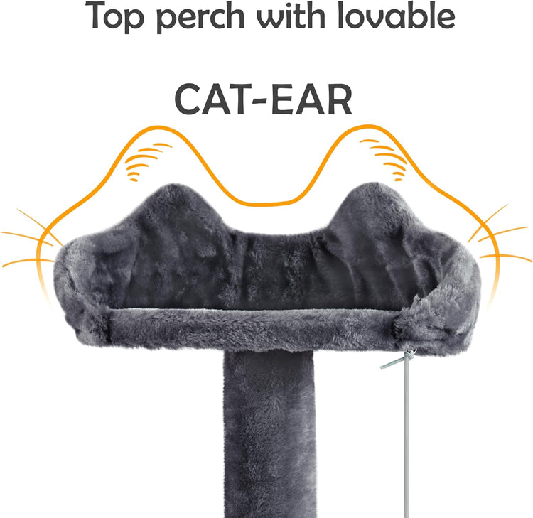 Topeakmart 57 Inches Multi-Level Cat Tree Cat Condo with Scratching Posts Kittens Activity Tower Pet Play House Furniture - The Max & Rex Collection