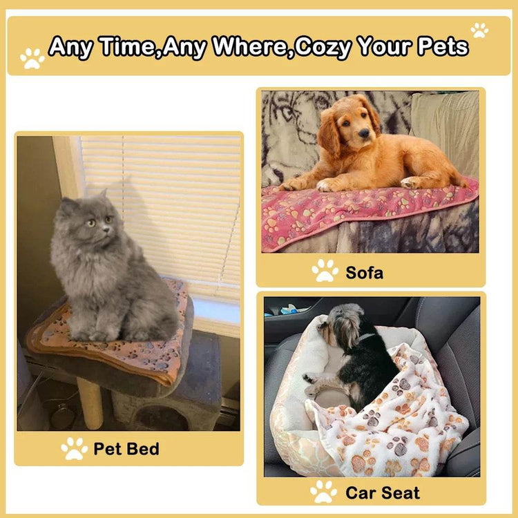 1 Pack 3 Blankets Super Soft Fluffy Premium Fleece Pet Blanket Flannel Throw for Dog Puppy Cat (23X16 Inch) - The Max & Rex Collection