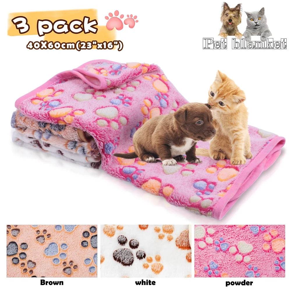 1 Pack 3 Blankets Super Soft Fluffy Premium Fleece Pet Blanket Flannel Throw for Dog Puppy Cat (23X16 Inch) - The Max & Rex Collection