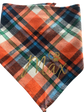 Personalized 100% Cotton Plaid Pet Bandana – Custom Name with Heart & Paw