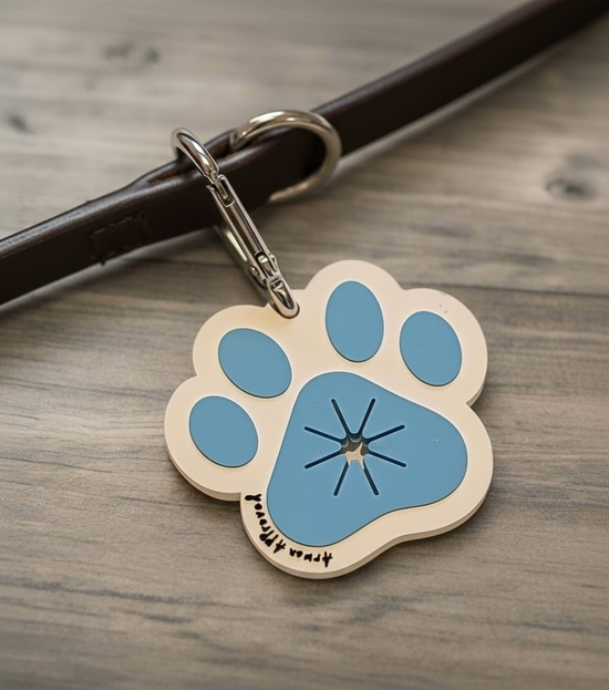 Hands free poop holder/waste bag holder paw print