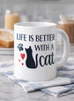 Life Is Better With a Cat – Personalized Name Mug