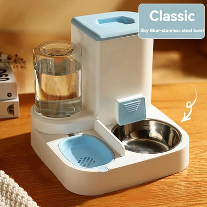 Automatic Gravity Water Dish for Cats & Dogs – Elevated No-Spill Design