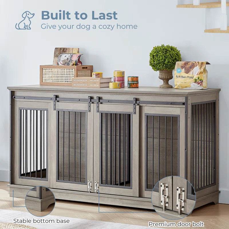 Furniture Style Pet Crate with 2 Sliding Doors - The Max & Rex Collection