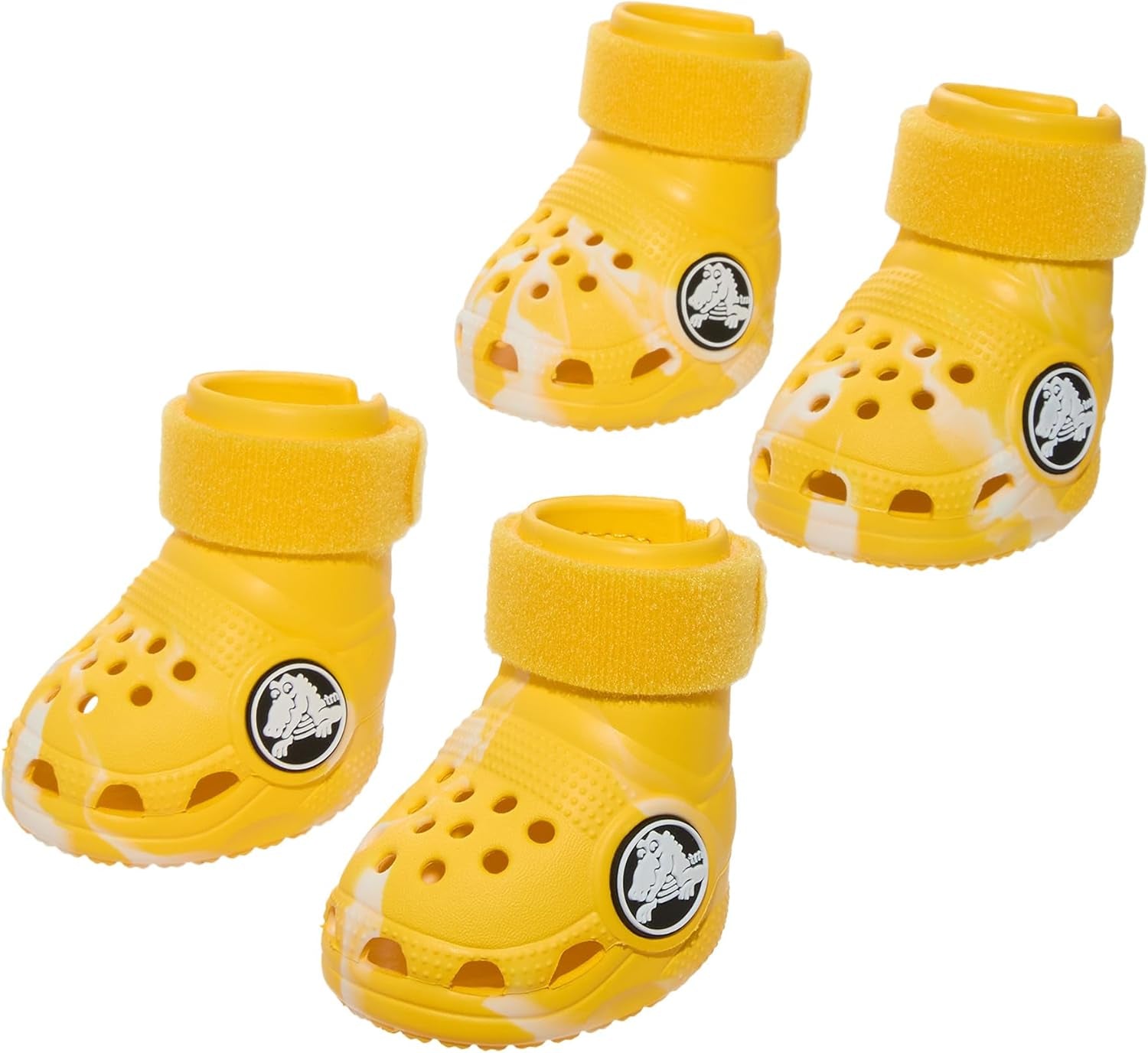 Barkbox Aqua Crocs Dog Shoes – Set of 4 Glow-In-The-Dark Dog Booties with EVA Foam, Adjustable Strap & Non-Slip Sole – Comfortable Paw Protection for Large Breeds (51-80 Lbs)