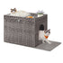 Boho Handwoven Rattan Hidden Litter Box Furniture， with Extra Litter Mat and Removable Washable Tray