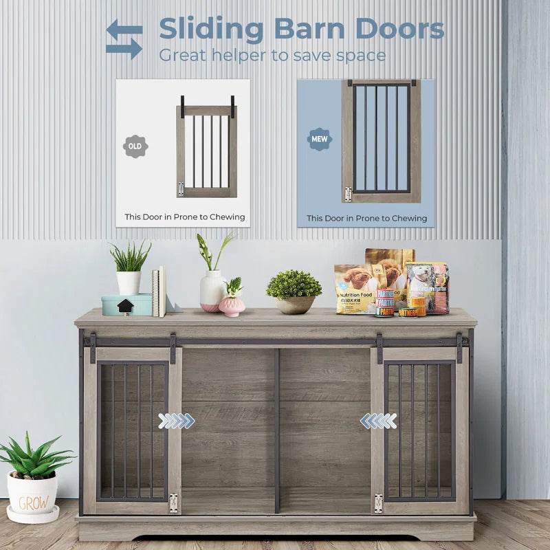 Furniture Style Pet Crate with 2 Sliding Doors - The Max & Rex Collection