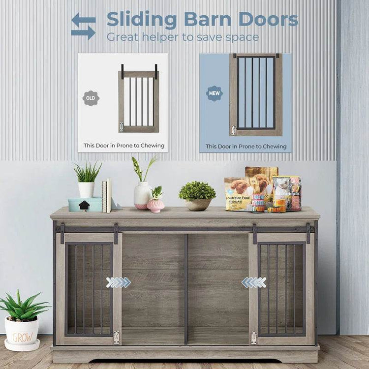 Furniture Style Pet Crate with 2 Sliding Doors - The Max & Rex Collection