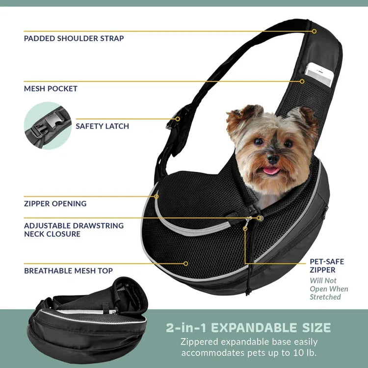 Katziela Angret Expandable Sling Pet Carrier for Small Dog, Cat and Puppy