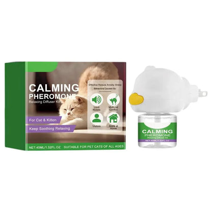 Cat Calming Diffuser Kit — Complete Pheromone Relaxation Set (45ml Refill + Heater)