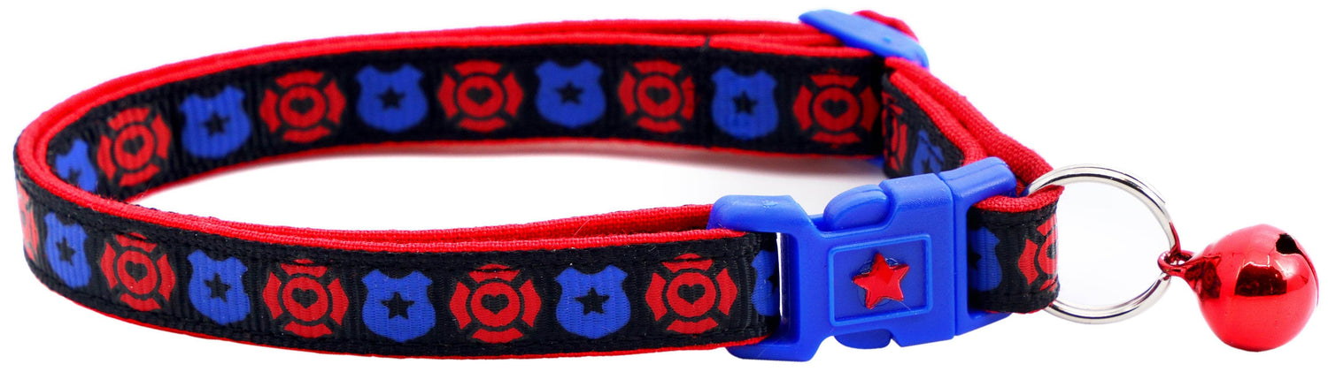 Fire & Police Badges Cat Collar – Breakaway Safety Collar for Cats & Kittens - The Max & Rex Collection