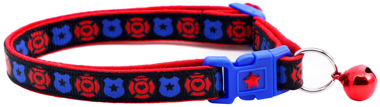 Fire & Police Badges Cat Collar – Breakaway Safety Collar for Cats & Kittens - The Max & Rex Collection