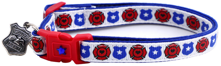 Fire & Police Badges Cat Collar – Breakaway Safety Collar for Cats & Kittens - The Max & Rex Collection