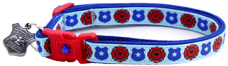 Fire & Police Badges Cat Collar – Breakaway Safety Collar for Cats & Kittens - The Max & Rex Collection