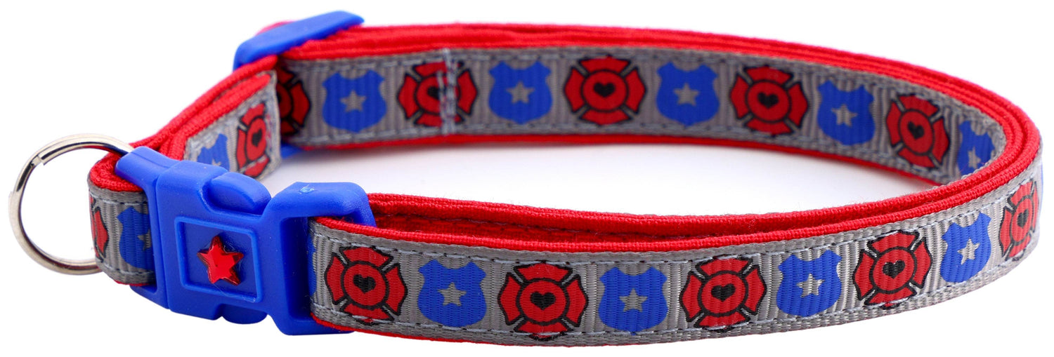 Fire & Police Badges Cat Collar – Breakaway Safety Collar for Cats & Kittens - The Max & Rex Collection