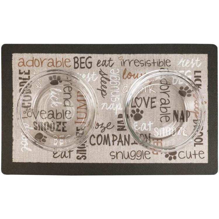 Premium Pet Bowl Placemat - Thin Absorbent Waterproof Feeding Mat for Dogs & Cats | Machine Washable Floor Protection - The Max & Rex Collection