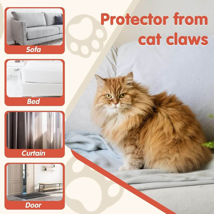 18 Pcs Large Cat Scratch Furniture Protector, Transparent Couch Protector from Cat Claws, Single-Sided Self Adhesive anti Pet Deterrent Sofa Cover, 17In - The Max & Rex Collection