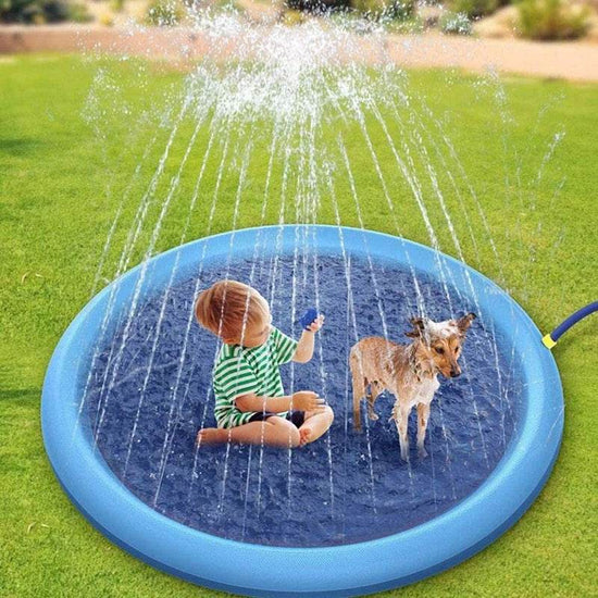 Dog Water Play Mat Splash Pad PVC Interactive Pet Toy for Outdoor Summer Cooling Fun Reusable Crawling Mat - The Max & Rex Collection