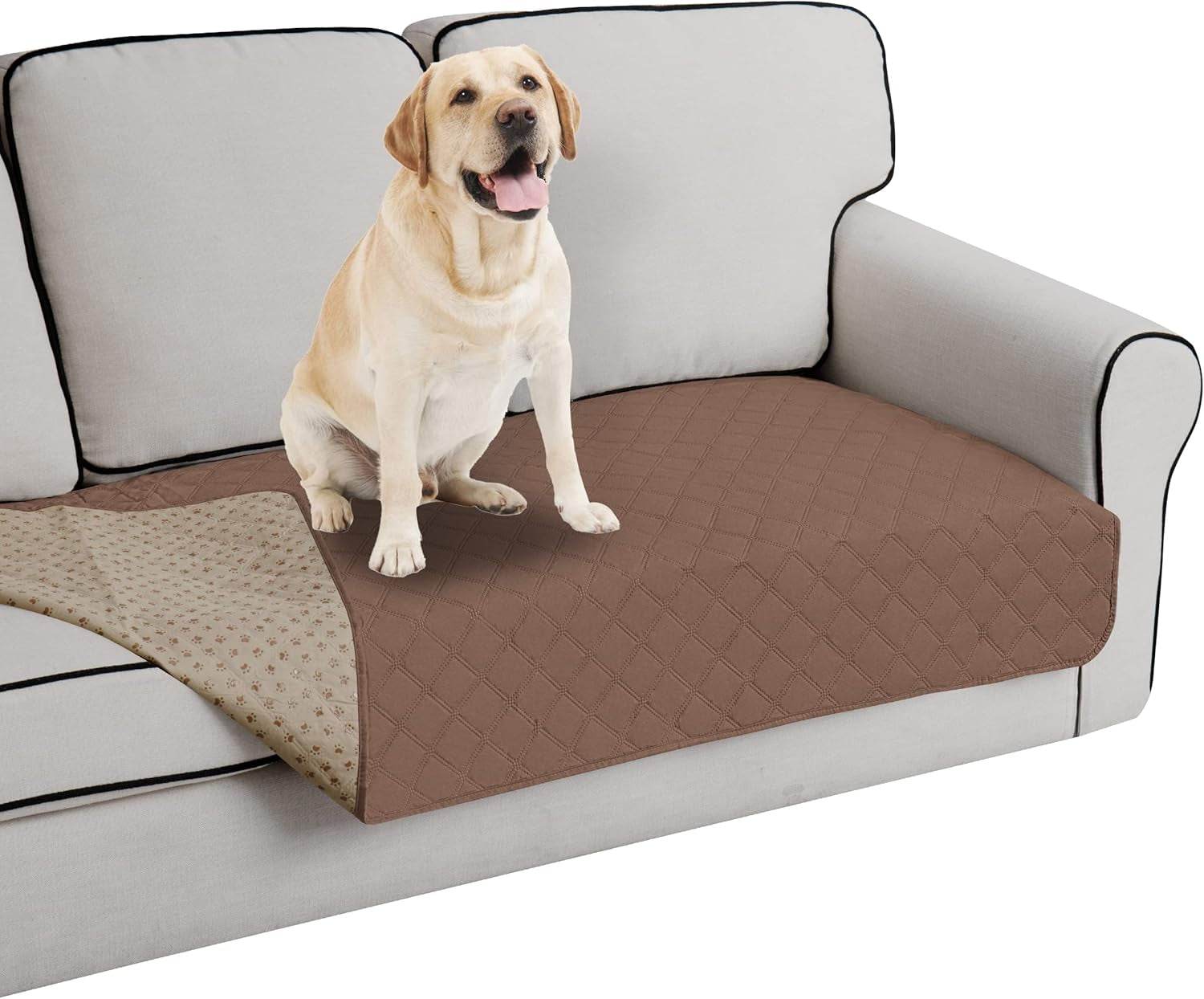 Easy-Going 100% Waterproof Dog Bed Cover Washable Couch Cover Non-Slip Sofa Cover Leakproof Blanket Furniture Protector Cover Reusable Incontinence Bed Underpads for Pets Kids Dog Cat(68X82 In,Gray) - The Max & Rex Collection