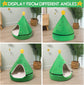 NIBESSER Cat Bed Christmas Tree Cat Tent House Self-Warming 2 in 1 Removable Comfortable Triangle Pet Teepee Xmas Dog Cave in Winter (Green)