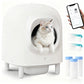 Self Cleaning Cat Litter Box, App Control, Safety Protection, Automatic Smart Robot Litter Box for Multiple Cats, with Garbage Bags&Plastic Air Filter, Black& White