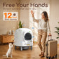 Self Cleaning Cat Litter Box, App Control, Safety Protection, Automatic Smart Robot Litter Box for Multiple Cats, with Garbage Bags&Plastic Air Filter, Black& White