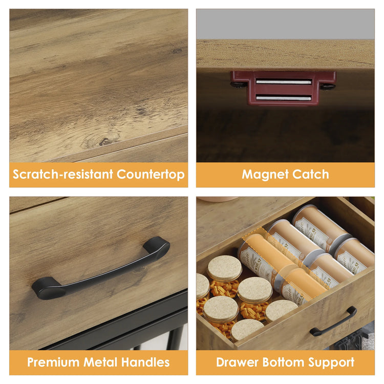 71" Tall Dog Crates Furniture, Indoor Dogs Kennel Furniture with Hutch, 42"W Dog Cage Furniture for Large/Medium Dogs, Decorative Sturdy Pet House, Rustic Brown